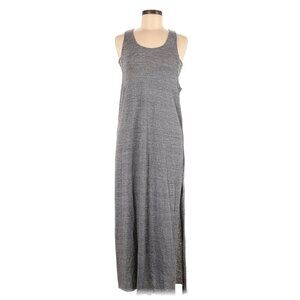 CHASER Gray Low Back Strappy Super Soft Maxi Dress Side Slits Size Medium